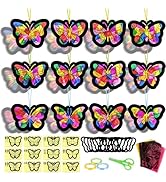 Tarklanda 36 Pcs Butterfly Suncatcher Craft Kits DIY Window Stained Glass Paper Craft Suncatchers...