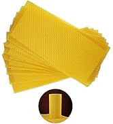 Blingbin 10Pcs Natural Beeswax Sheets, 5.1x3.5 inch Beeswax Candle Wax, Beeswax Foundation Sheets...