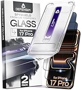 Defenslim for iPhone 17 Pro Privacy Screen Protector (2Pack), 6.3" Tempered Glass, 9H Hardness, C...