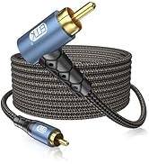 EMK RCA Subwoofer Cable 90 Degree RCA to RCA Audio Cable 24K Gold-Plated Nylon Braided Double Shi...