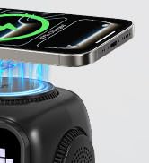 Retro Robot 5-in-1 Bluetooth Speaker: 15W Wireless Charger, Pixel LED Screen, 10W Stereo Sound &amp; ...