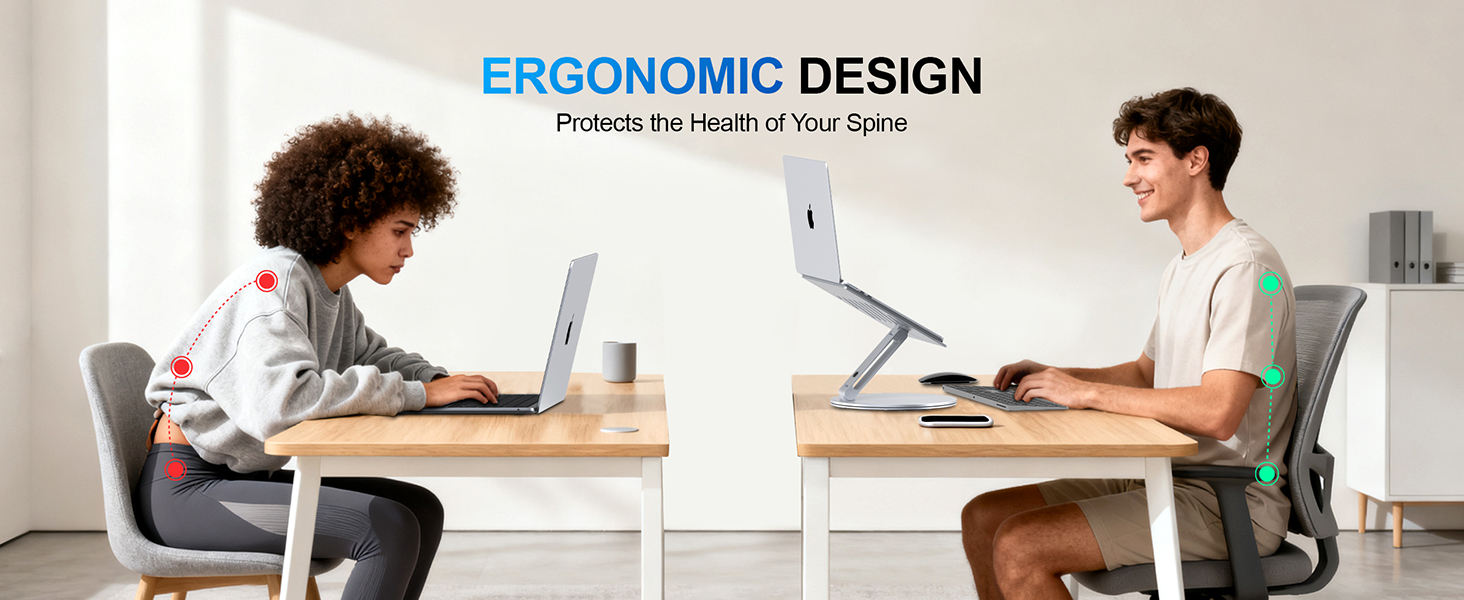 Ergonomic computer riser stand