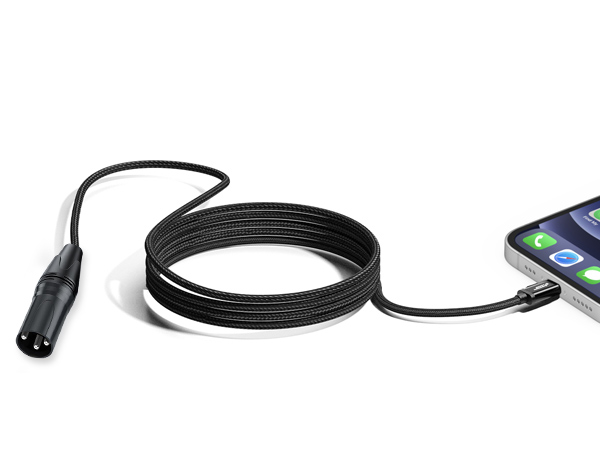 braided usb-c to 3 pin xlr cable
