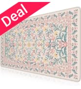 iCasso Pink Floral Desk Mat, Desk Pad, XXL Large Mouse Pad, Back to School Anti-Slip Big Mousepad...