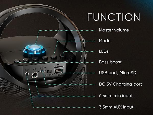 karokee machine with bluetooth and wireless microphone for adults kids karaoke machine