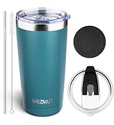 MEZMUT 20oz Tumbler Coffee Travel Mug with Daul Lid and Straw, Stainless Steel Double Wall Vacuum...