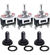 Twidec/3Pcs Heavy Duty Rocker Momentary Toggle Switch 16A 250V AC SPDT 3 Position 3 Pin (ON)-Off-...