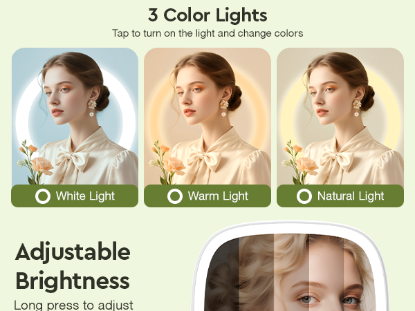 3 Light Colors &amp; Adjustable Brightness
