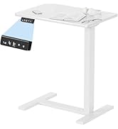 Ywin Electric Overbed Table with Wheels, Automatic Height Adjustable Rolling Desk with Silent Mot...