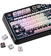 KiiBOOM Cute Cat Keycaps Set, Mao Profile, PBT/PC Keycap for MX Switches Mechanical Keyboard, Com...