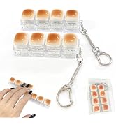 2 Pack Caramel Bread Keyboard Fidget Toy – Crisp Sound,Stress Relief Fidget Clicker Keychain,Quie...