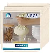 3 PCS Cheese Cloth Bag for Straining, 14x14 Inch Nut Milk Bags, Organic Cheese Cloth for Strainin...