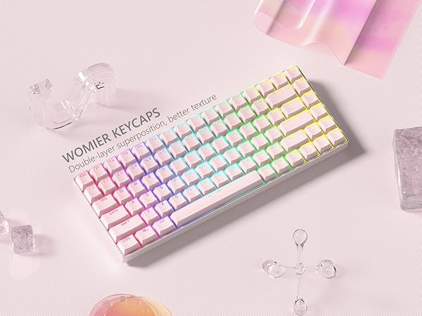Crystal Jelly Keycaps 60 65 75 100 Percent, Shine Through Key caps Set PBT KEYCAPS
