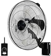 Simple Deluxe 18 Inch Household Commercial Wall Mount Fan 90 Degree Horizontal Oscillation, 5 Spe...