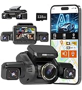 HUPEJOS 360° View 5 Channel Dash Cam Front and Rear with AI Driver Monitor System DMS, 4K Dash Ca...