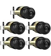 AEEKEL Black Door Knobs Interior Keyless Knob, Privacy Door Knob with Lock, 5 Pack Door Locks for...
