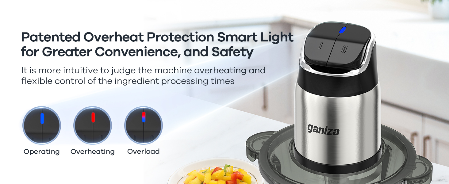 The patented smart light provides clear, intuitive feedback on overheating,