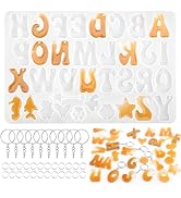 Gartful Alphabet Silicone Molds Set, Letter Molds for Epoxy Casting Alphabet Resin Mold for DIY E...