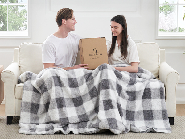 throw blanket sherpa fleece cute reversible thick heavy blanket super soft cozy fuzzy plush fluffy