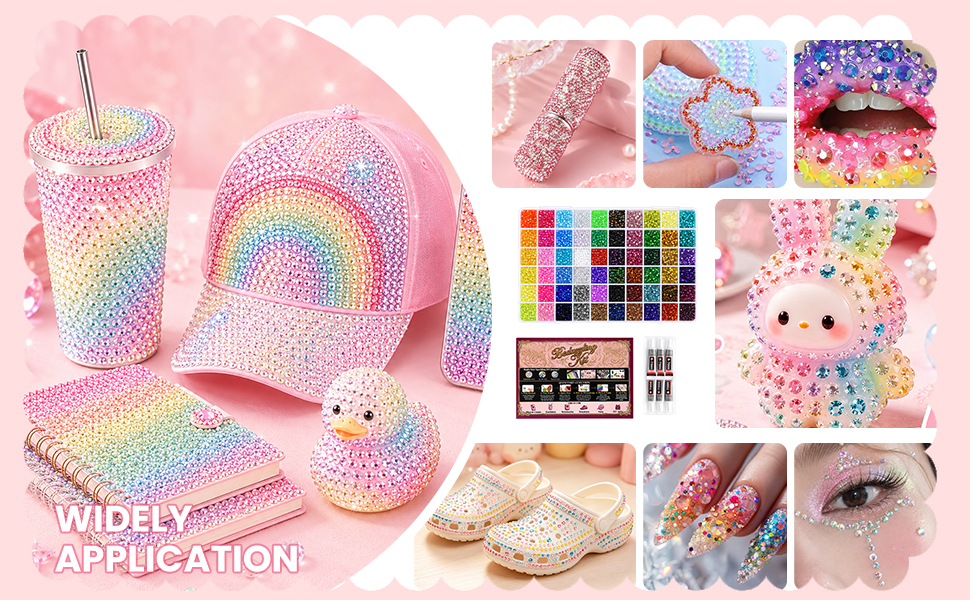 60 colors Bedazzling Kit Rhinestones for Crafting Multicolor 3mm SS10