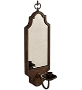 SOFFEE DESIGN Mirrored Wall Candle Holder - Antique Copper Sconce for Taper Candles, Elegant Hang...