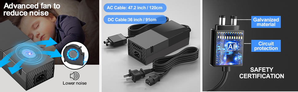 xbox one power cord with brick