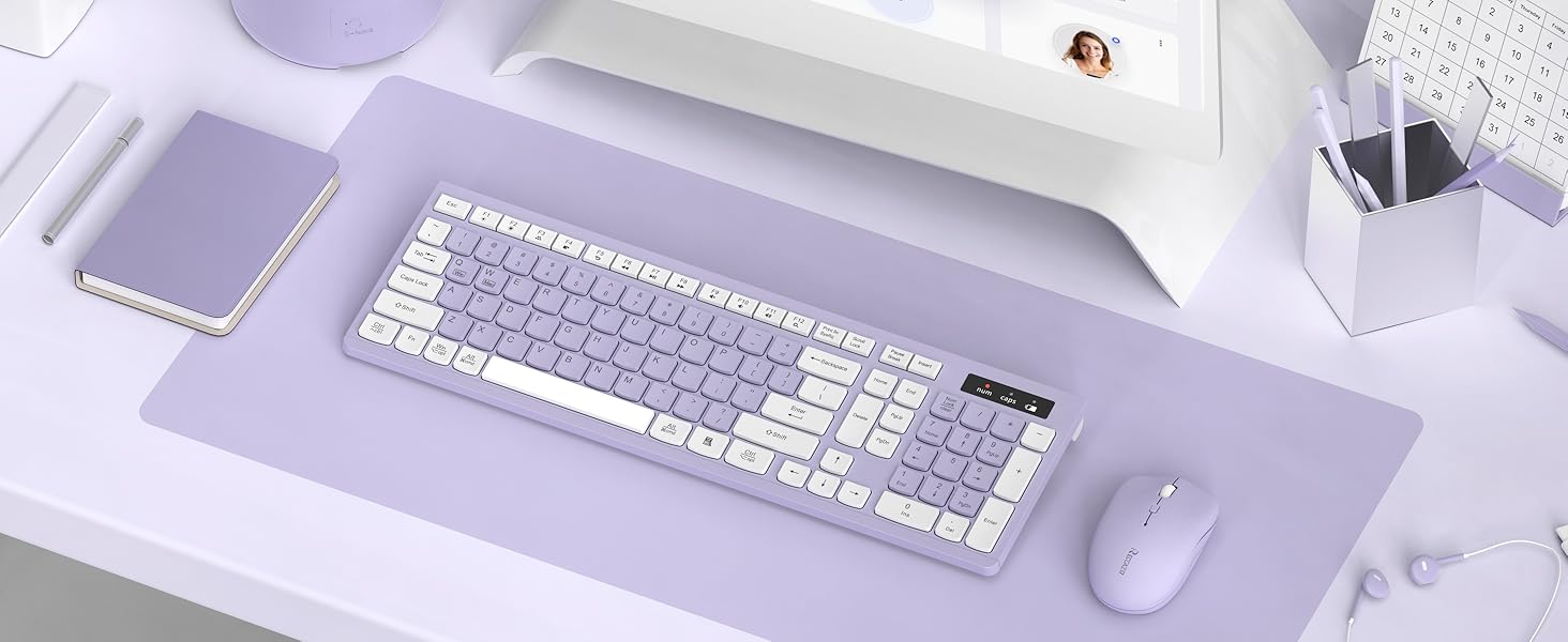 wireless keyboard and mouse combo purple 9