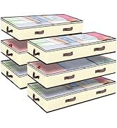 Budding Joy 6 Pack 90L Under bed Storage Containers Organizer Large Capacity Underbed Clothes Sto...