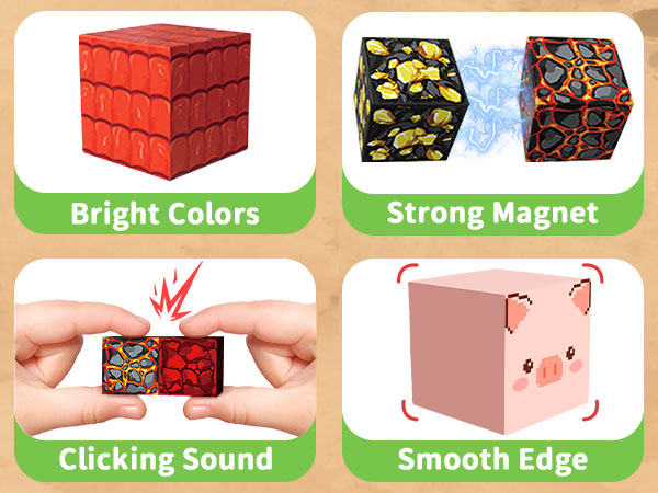 magnetic blocks for kids, 0.8in magnetic building block toys Magnet cubes game magnetic tiles