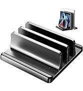 EAXBUX 2-Slot Vertical Laptop Stand Holder,Adjustable ABS Plastic Desktop Notebook Dock,Vertical ...