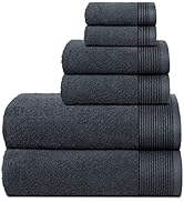 Belizzi Home 100% Cotton Ultra Soft 6 Pack Towel Set, Contains 2 Bath Towels 28x55 inchs, 2 Hand ...