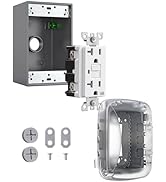 DEWENWILS 20A Outdoor Outlet Box, Heavy Duty GFCI Outlet Kit with Self Test, WR/TR, NEMA 5-20R Ou...