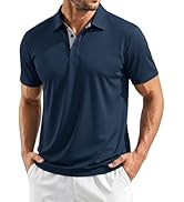 MAGCOMSEN Mens Polo Shirts Short Sleeve Moisture Wicking Quick Dry Golf Polos Performance Casual ...