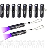 Hilngav 10 Pack Rechargeable Black Flashlight Small UV Black Flash Light 395 NM, Mini USB C LED B...