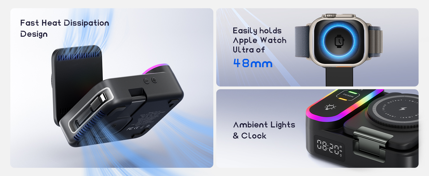 charging station 8 in 1 wireless charger multi device charger Apple