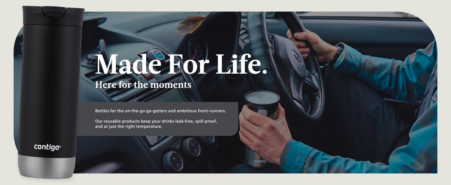 made for life moments life portable travel temperature hot cold driving cupholder man black sleek