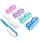 6 Pack Handle Grip Nail Cleaning Brush, Qeedy Fingernail Brush Cleaner Scrub Brush Kit for Toes S...