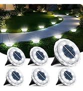 echosari Solar Ground Lights 6 Pack, Upgraded Solar Garden Lights Auto ON/Off Landscape Lighting ...