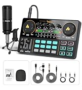 MAONO Podcast Equipment Bundle Audio mixer All-in-One Podcast Production Studio with 3.5mm Microp...