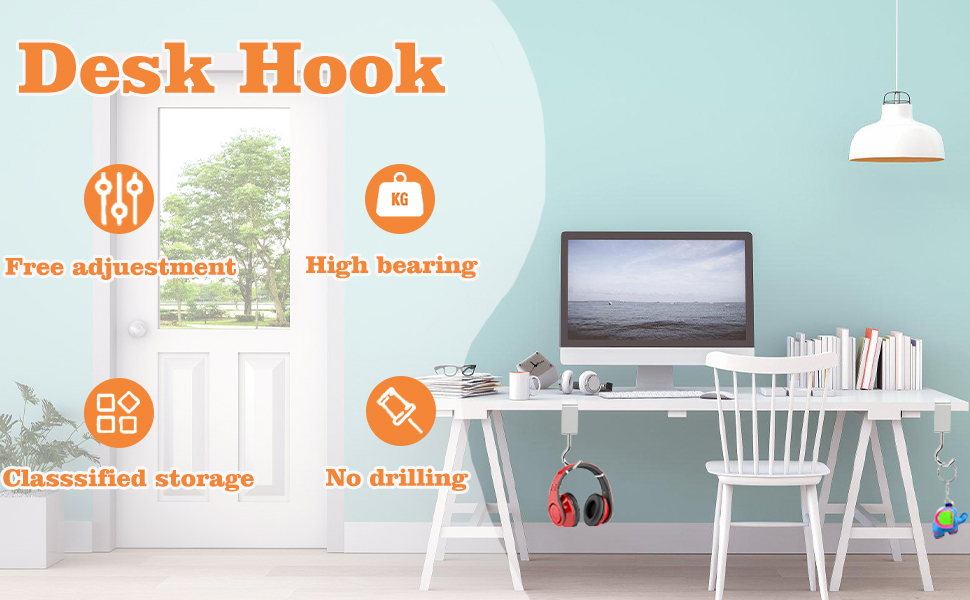 Adjustable Table Hooks for Hanging Bags