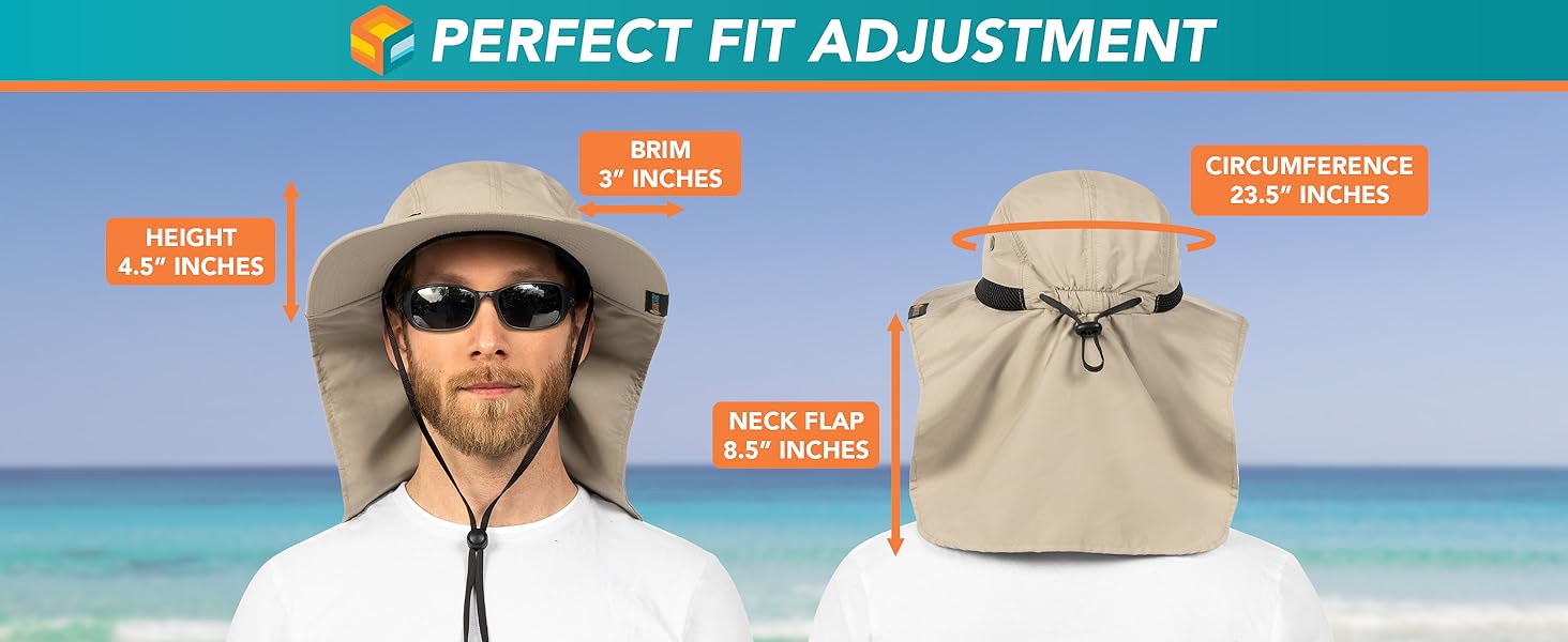 outdoor sun hat with uv protection neck flap men