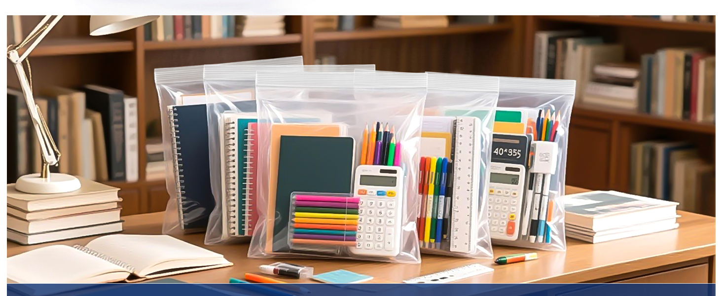 EXTRA LARGE PLASTIC BAGS FOR STATIONERY