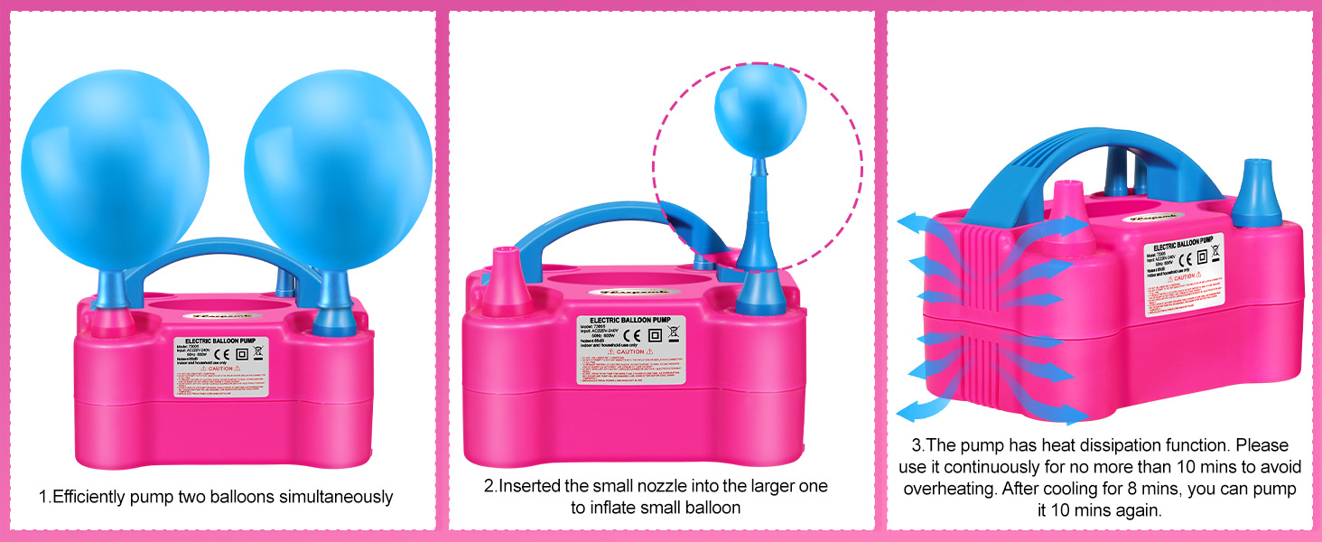 Portable Dual Nozzles Electric Balloon Pump