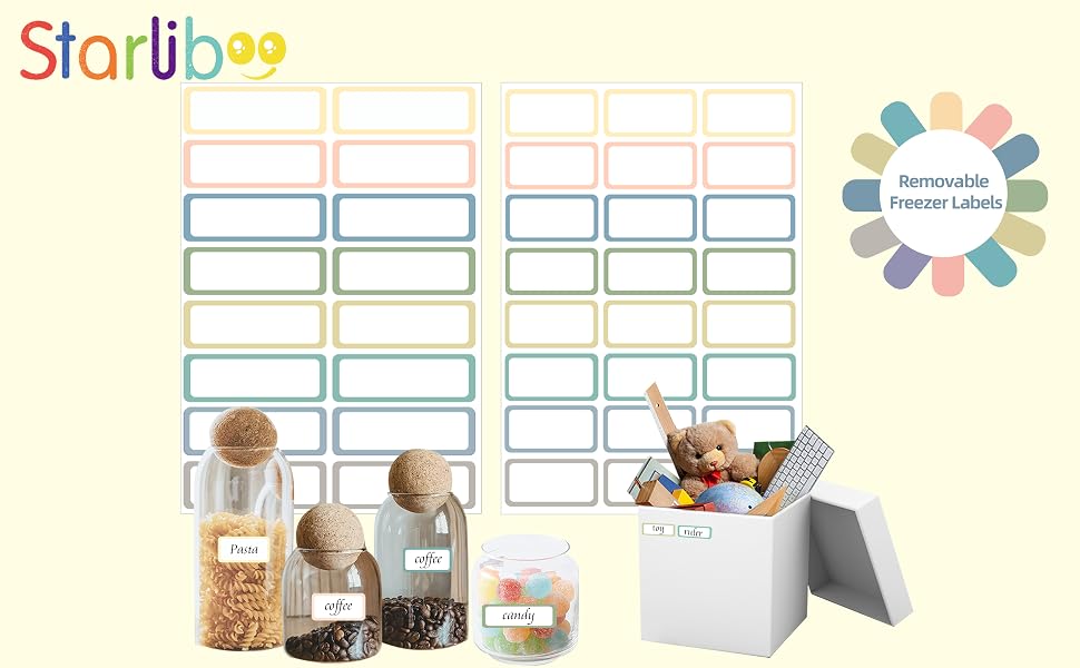 Removable Freezer Labels, Freezer Labels for Food Containers, Food Labels, Water Oil Resistant