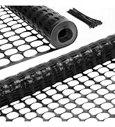 Ohuhu Plastic Garden Snow Fence, 4'x100'/10.7LB Reusable Netting Plastic Safety Fence Roll, Tempo...