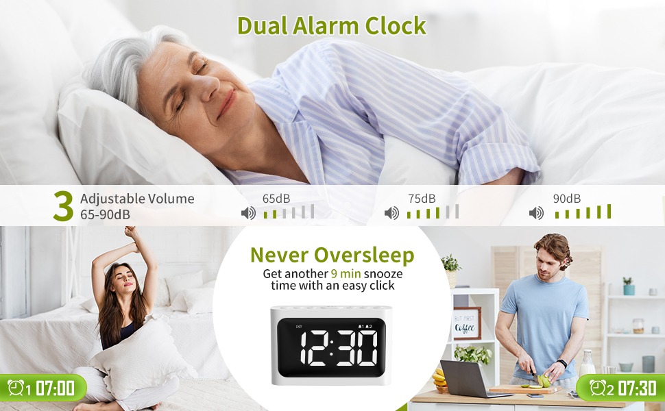 Dual alarm clock