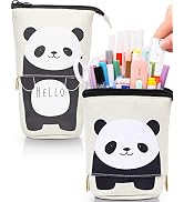 Sooez Standing Pencil Case, Cute Panda Pop Up Pencil Case, Durable Pen Pouch, Telescopic Pencil H...