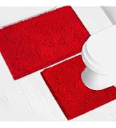 AINAHYVA Bathroom Rugs Chenille Bath mat 2 Piece Set, Super Absorbent, Strong PVC Non Slip Backin...