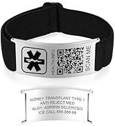 Medical Bracelets for Sport Men Women with QR Code Medical Alert ID Bracelets - Nylon Waterproof ...