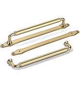 khtumeware 5 Pack 10 Inch Hole Center Champagen Bronze Cabinet Pull with Backplate Solid Heavy-Du...